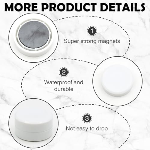 18 Pcs Magnetic Shower Curtain Weights, Strong Shower Curtains Magnets Curtain Weights Bottom No Sew, Outdoor Heavy Duty Curtain Liner Magnets for Curtains Drapery Tablecloth Refrigerator Flag (White) - Image 2