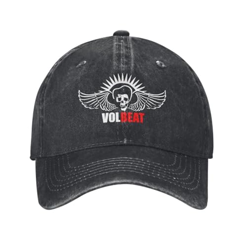 Image of Volbeat Baseball Cap – Rock and Metal Band Hat for Volbeat Fans and Hard Rock Community – Soft Cotton Adjustable Cap for Concerts, Festivals and Casual Streetwear Black