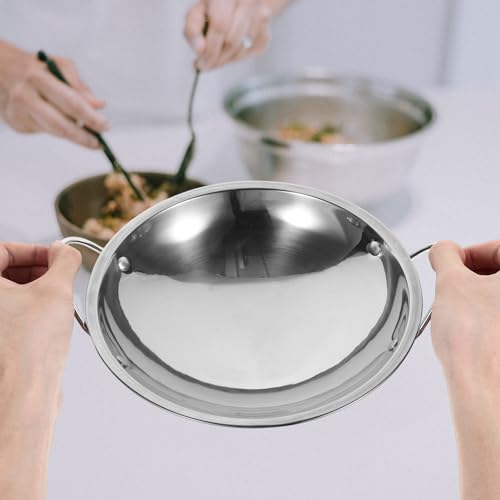 Wok acero inoxidable fondo redondo con asas dobles miniatura 7