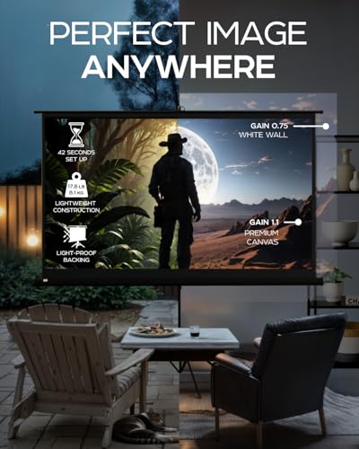 Projector Screen and Stand 120 Inch