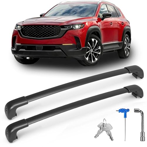CROSSHIP Lockable Roof Rack Cross Bars Compatible with Mazda CX-50 & CX50 Hybrid 2023-2026 (with Flush Side Rails) Heavy Duty Aluminum Crossbars Anti-Theft Roof Bars for Rooftop Cargo Luggage Bike