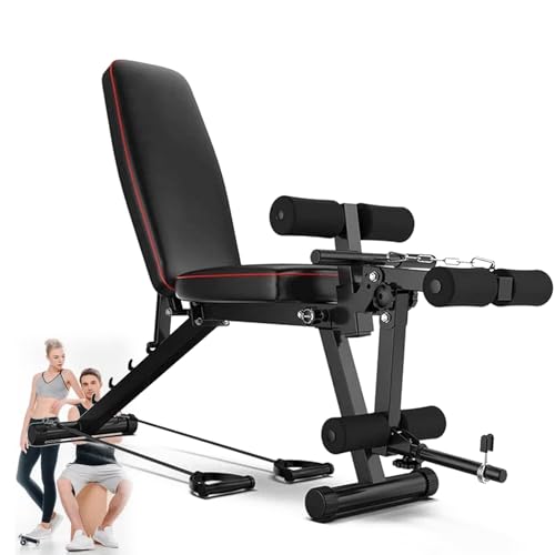 Vcyex Banc Musculation Complet Musculation, Banc De Musculation Pliable&Inclinable,Banc Developper Coucher, Bancs De Multifonction Butterfly Réglable Black,162cm