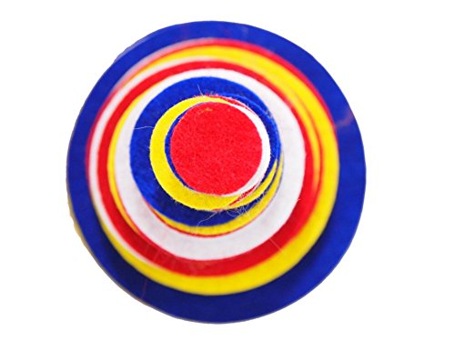 Image of Playfully Ever After Blue, Red, White & Yellow Craft Felt Circles (Mixed Size Pack - 56pc)