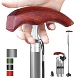 Ispuoocti Walking Cane, Folding Walking Cane for Men and Women with Wooden Handle - Foldable, Lightw