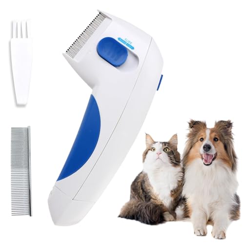 Electric Flea Comb, Flea Filter Remover Electronic Lice Comb Grooming Comb Brush Ticks Grooming Removal Tool Efficient Lice Cleaner Comb Pet Electric Flea Zapper for Kitten Puppy Safe Cordless Design