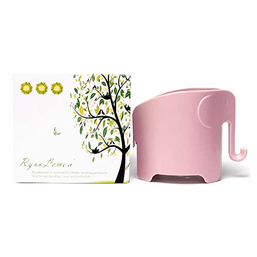 Hippywell Elephant Kids Toothbrush Holder For Bathroom, Suction Cup Electric Toothbrush And Toothpaste Holder For Toddler, 3 Slots With Hanging Towels Or Bath Ball, Rapid Drying Sink, Pink #TOP4