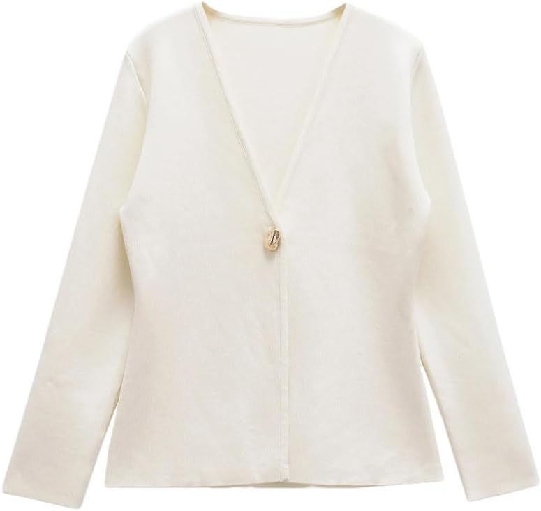 Women Tops V-Neck Knitted Cardigans Simple Temperament Sweater Coat Outerwears Knitwear