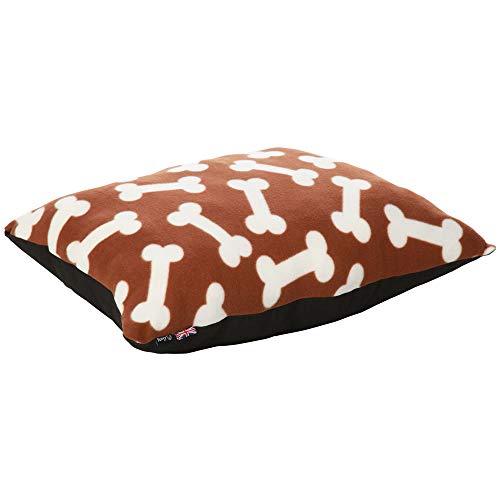 Bunty Boneo Dog Bed Cushion Soft Washable Fleece Fur Warm Pet Pillow Basket Insert - Brown - Small
