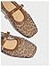 Milumia Women's Leopard Print Mesh Ballet Flats Trendy Square Closed Toe Maryjane Flat Shoes Brown 7.5