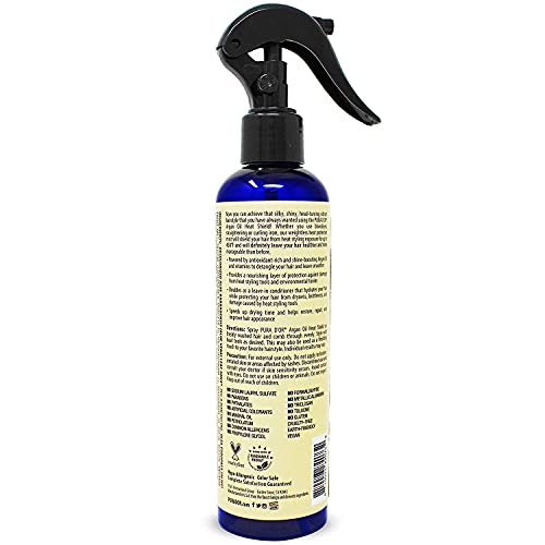 Pura D'or Argan Oil Heat Shield Protectant Spray (8Oz / 237Ml) Infused W/Organic Argan Oil: Protect Up To 450º F From Flat Iron & Hot Blow Dry. Leave-In Conditioner: Define & Shine Dry & Damaged Hair #TOP1