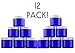 Cornucopia Brands 2oz Cobalt Blue Glass Jars w/Metal Lids (12 Pack); Straight Sided Containers for Creams, Cosmetics, Lotions and More