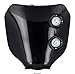 one by Camamoto 77448136 masque de phare pour Motos enduro/cross/motard/naked - installation universelle Y compris les ampoules et les supports et les bandes élastiques (Noir)