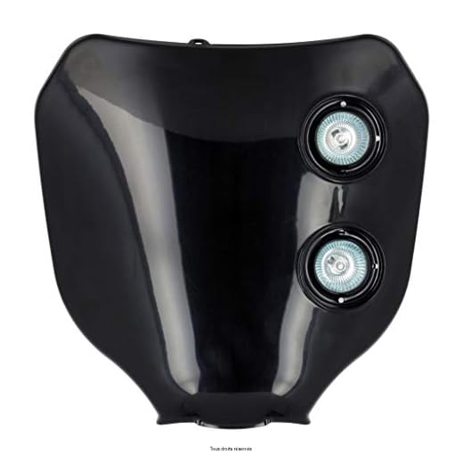 ONE BY CAMAMOTO MASCARILLA PORTAFARO para Motocicletas Enduro / Cross / Motard / Naked - Instalación Universal, Incluidas Bombillas y Soportes y Bandas Elásticas, COLOR NEGRO