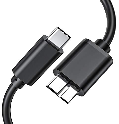 USB C Hard Drive Cable, 1M Micro B to Type C Lead Compatible for USB 3.0 External Portable SSD HDD WD My Passport/Element,Seagate Expansion/Backup Plus,Toshiba Canvio,LaCie Rugged, Samsung M3