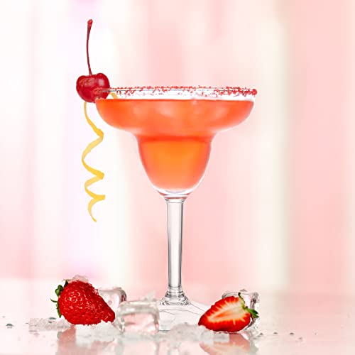 Suwimut Set Of 6 Unbreakable Stemmed Margarita Glasses - 10Oz Plastic Margarita Glasses Shatterproof Drinking Cups For Red Or White Wine, Cocktail, Martini, Margarita - Great Holiday Wedding Gift #TOP3