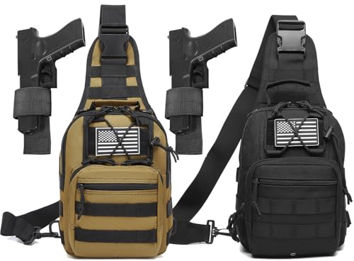 ATBP Small Tactical Sling Bag for Men with Holster Military EDC Shoulder Bag CCW Crossbody Bag 7 Liters