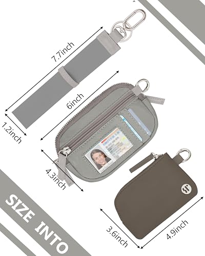 Image of Wallet Wristlet for Women, RFID Wallet Keychain with Dual Pocket | Nylon Wristlet Wallet with Coin Purse, ID Window, Card Holder and Small Wallet Design