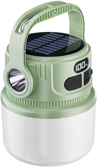 Solar Rechargeable LED Camping Lantern IP65 Waterproof Emergency Light with 3 Modes Iron Body for Outdoor Tents & Power Failures
