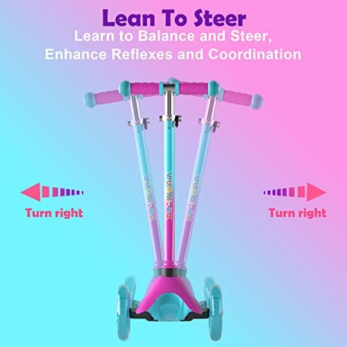 FAYDUDU 3 Wheel Kids Scooter Toddler Scooters Adjustable Height Handle with PU Flashing Wheels for Boys Girls Children Kick Scooter Age 2-5