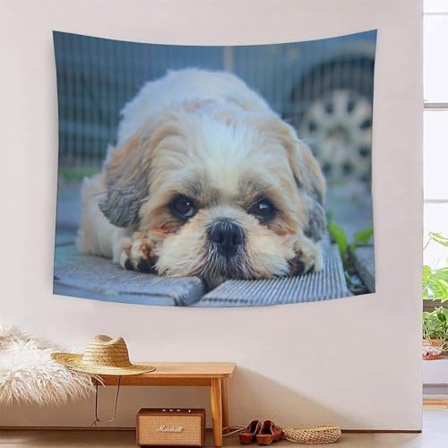 Tapisserie murale Shih Tzu effet relief MJFCoin affichez votre passion pour les animaux