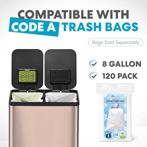 Caneca de basura rectangular dual 60L con pedal y tapa suave miniatura 2