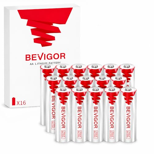 BEVIGOR Lithium Batteries AA 16 Pack, Long Lasting 1.5V Double A Lithium Batteries for Blink Camera...