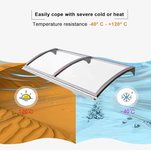 Auvent extérieur en polycarbonate transparent avec structure aluminium solide