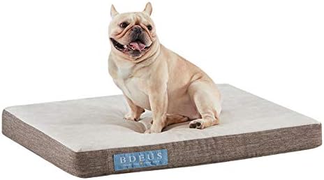 BDEUS Orthopedic Waterproof Dog Bed Gel-Infused Memory Foam Pet Bed for Large and Small Dogs , Plush Dog Bed Mattress for Joint Relief, Machine Washable Cuddler with Removable Cover for Dogs and Cats