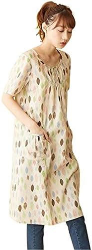 Amazon Co Jp Nissen ニッセン 綿100 半袖 ワンピース 大きいサイズ レディース ベージュ系 4l 服 ファッション小物