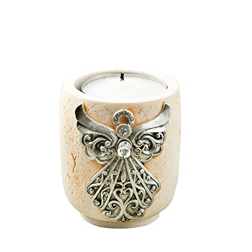 Fashioncraft Exquisite Angel Design Tea Light Holder, White