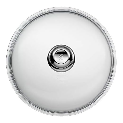 WMF Glazen pannendeksel 28 cm, deksel voor 28 pannen, deksel met metalen knop, hittebestendig glas, vaatwasmachinebestendig