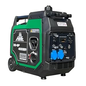 FME Inverter Stromerzeuger 3800 Watt XG-SF 4000ER Benzin Stromgenerator leise 230V 4-Takt Leicht als Notstromaggregat Backup Stromausfälle für Camping Wohnwagen Garage Baustelle