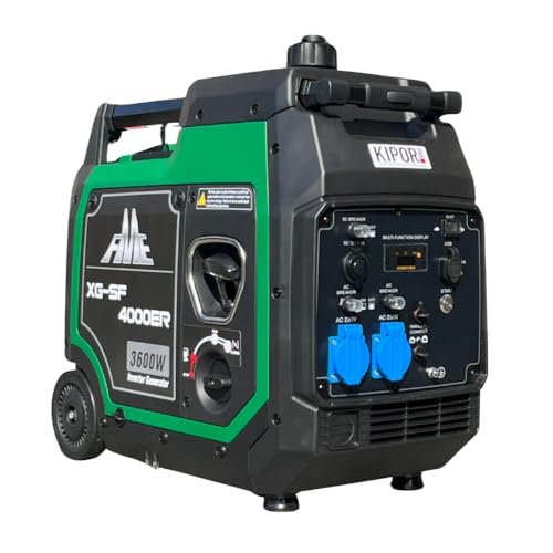 FME Inverter Stromerzeuger 3800 Watt XG-SF 4000ER Benzin Stromgenerator leise 230V 4-Takt Leicht als Notstromaggregat Backup Stromausfälle für Camping Wohnwagen Garage Baustelle
