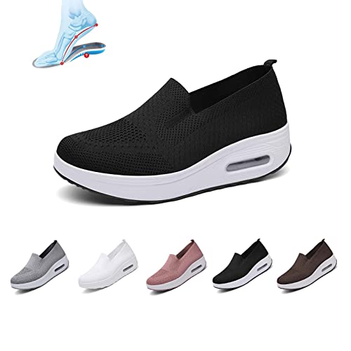Women Orthopedic Sneakers Mesh Platform Wedge Sneakers Slip On Breathable Lightweight Fashion Sneakers Loafers Walking Shoes