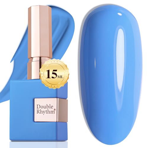 Double Rhythm 15ML Gel Nail Polish Pure Sheer Same Color Same Bottle Soak Off Gel Polish Art Manicure Salon DIY at Home for Women (Blue-A1336)