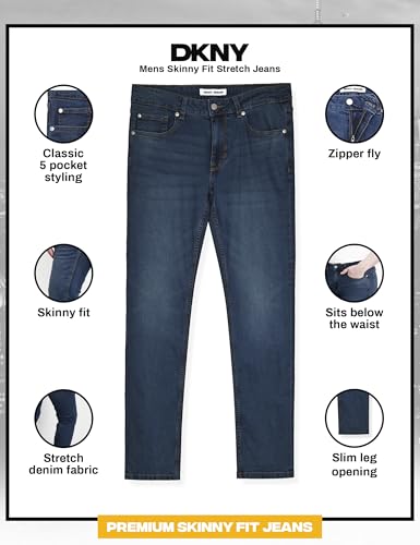 Image of DKNY Men's Skinny Jeans - Premium Soft Stretch Denim Pants | Skinny Fit Jeans for Men