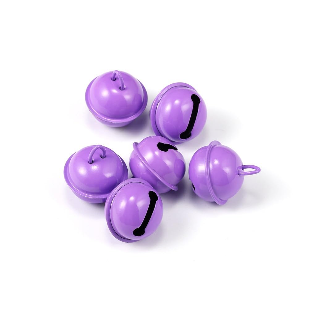 Namzi Jingle Bells, 22mm 120pcs Craft Bells for DIY Holiday Decoration, Musical Party, Home, Festival, Wedding,Purple