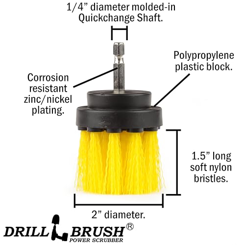 Scrub Brush for Shower - Cleaning Supplies - Scrubbing Bathroom Accessories - Shower Cleaner Brush - Bathtub Scrubber - Sink Cleaner Brush - Tile Grout Cleaner - Shower Door Brush - Glass Door Brush