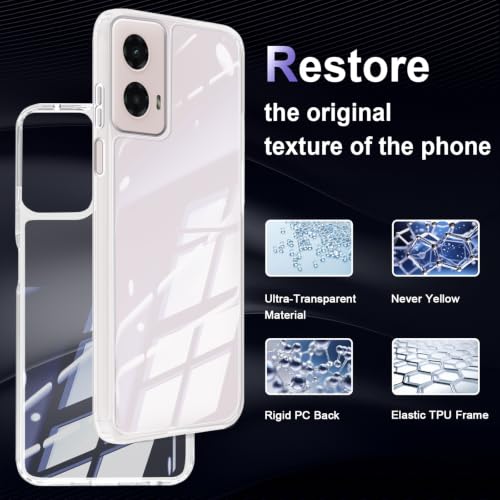 Image of Case for Motorola Moto G Power 5G 2024, Military Grade Drop Protection Phone Case, Yellowing Resistant, Anti-Scratch Hard PC Back, Shockproof Hard Ultra-Thin Protective Cover, Clear