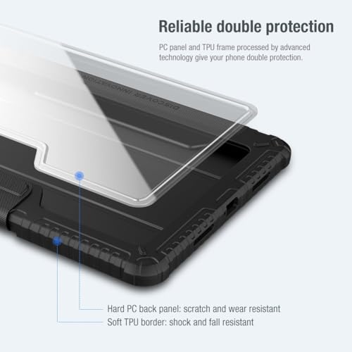 Image of Nillkin Case for Xiaomi Pad 6 / Xiaomi Pad 6 Pro (11.0 inch Inch) Bumper Pro Leather Camera Slider Camshield Protect Stand Smart Wake & Sleep Pencil Holder Black Color