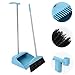 Ipetboom Broom and Dustpan Set Plastic Stand Up Dustpan with Long Handle Broom for Office Home Kitchen Lobby Floor Grey
