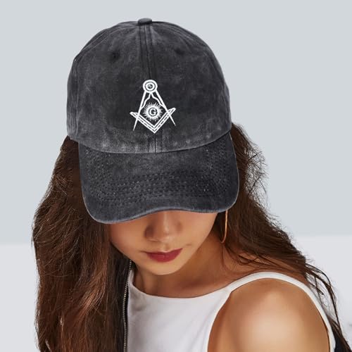 Image of Embroidered Baseball Cap for Women Men Vintage Adjustable Washed Distressed Denim Baseball Hat