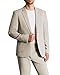 WULFUL Men's 2 Piece Slim Fit Suit Set One Button Blazer Jacket Pants Set Champagne