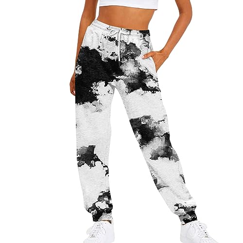 FUPODD Jogginghose Damen Baggy Luftige Bunte Sporthose Damen Lang mit...