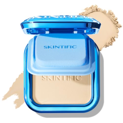 Image of SKINTIFIC Ultra Cover Powder Foundation For Oily Skin 1WN Ecru Vanilla | Full coverage matte finish, one-swipe flawless, oil control, long-lasting pore-blurring pressed powder for oily skin.