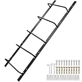 Zwinz 5-Rung Window Well Ladder Straight, Heavy Duty Steel Fire Escape Ladder, Basement Egress Wall Ladder 56.2' Lx17.9 W, Black