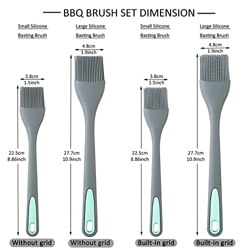 To Encounter Silicone Brush, Set Of 4 Silicone Basting Pastry Brush, Prefer For Cooking, Baking, Oil And Bbq Spreading - Built In Grid #TOP5