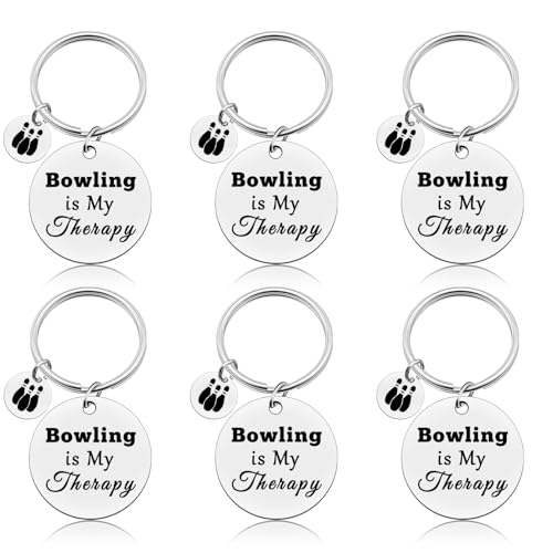 Vadaka 6 Pcs Bowling Gifts Keychain Bowlings Lover Gifts Bowling Themed Gift for Women Men Team Gift Birthday Present for Coach Women Girls Friend Bowlings Accessories Keychain