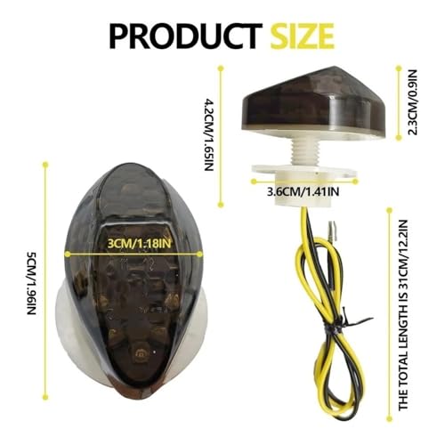 Clignotants LED universels pour motos 12V éclairage ambre intense - 3