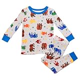 Baby Starters Brown Bear 2-Piece Snug Fit Boys Pajamas (Brushed Jersey, Multi-Color Animal Print, 4T)